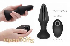 No. 81 - Rechargeable Remote Controlled Self Penetrating Butt Plug - Black 